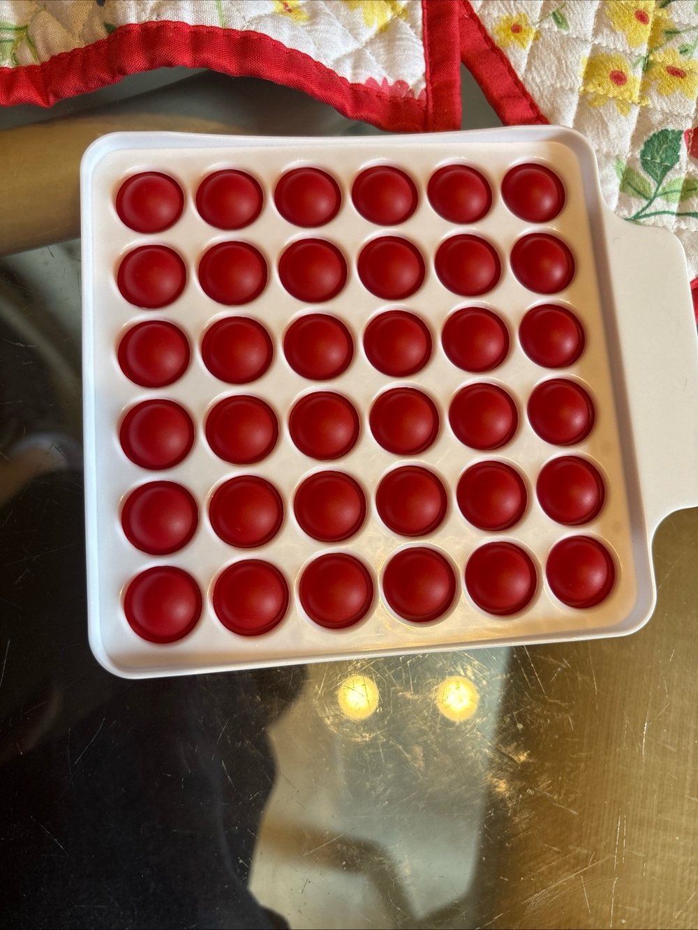 Red Silicone Game or Baking Mold Tray - 36-Cup